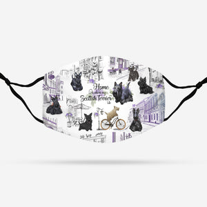Urban, Vintage Flower And Scottish Terrier EZ07 1708 Face Mask