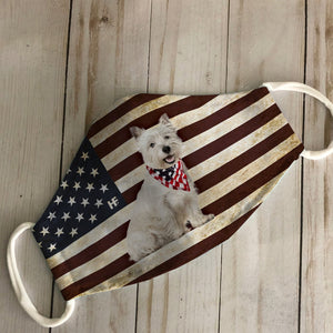 Westie American Flag EZ03 1105 Face Mask