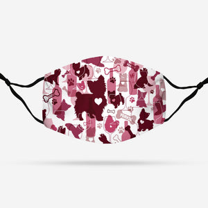 Yorkshire Terrier & Wine Pattern EZ07 1508 Face Mask