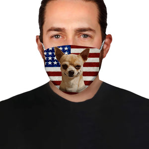 Chihuahua With American Flag EZ01 1604 Face Mask