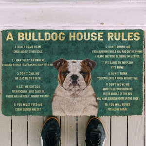 Bugybox 3D House Rules Bulldog Dog Doormat
