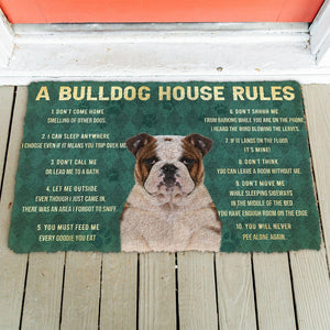 Bugybox 3D House Rules Bulldog Dog Doormat