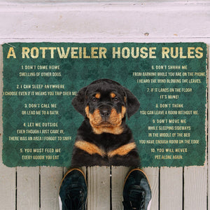 Bugybox 3D House Rules Rottweiler Dog Doormat