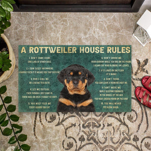 Bugybox 3D House Rules Rottweiler Dog Doormat