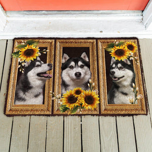 Bugybox 3D Husky Sunflower Doormat