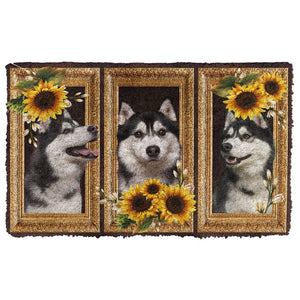 Bugybox 3D Husky Sunflower Doormat