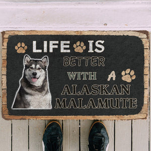 Bugybox 3D Life Is Better With A Alaskan Malamute Doormat