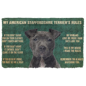 Bugybox 3D My American Staffordshire Terrier's Rules Doormat