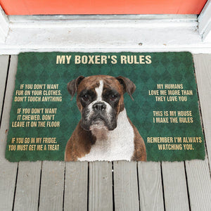 Bugybox 3D My Boxer's Rules Doormat