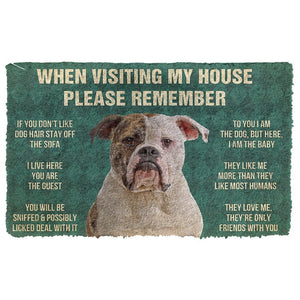 Bugybox 3D Please Remember American Bulldog Dog's House Rules Doormat