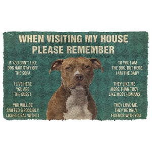 Bugybox 3D Please Remember American Staffordshire Terrier Dogs House Rules Doormat