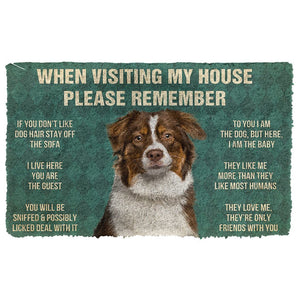 Bugybox 3D Please Remember Australian Shepherd Dogs House Rules Doormat