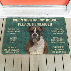 Bugybox 3D Please Remember Boxer Dog's House Rules Doormat