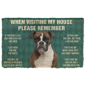 Bugybox 3D Please Remember Boxer Dog's House Rules Doormat
