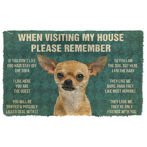 Bugybox 3D Please Remember Chihuahua Dogs House Rules Doormat