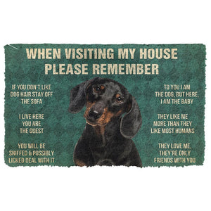 Bugybox 3D Please Remember Dachshunds Dog's House Rules Doormat