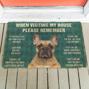 Bugybox 3D Please Remember French Bulldog Dog's House Rules Doormat