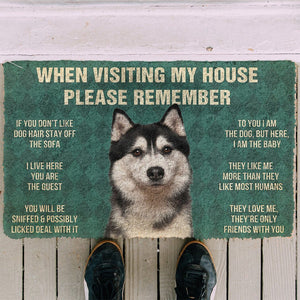 Bugybox 3D Please Remember Husky Dog's House Rules Doormat