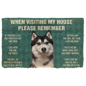 Bugybox 3D Please Remember Husky Dog's House Rules Doormat