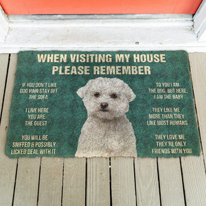 Bugybox 3D Please Remember Maltese Dog's House Rules Doormat