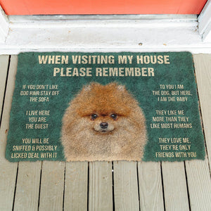 Bugybox 3D Please Remember Pomeranian Dogs House Rules Doormat
