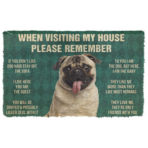 Bugybox 3D Please Remember Pug Dog's House Rules Doormat