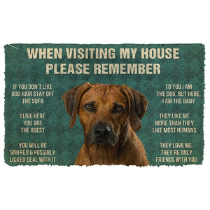 Bugybox 3D Please Remember Rhodesian Ridgeback Dogs House Rules Doormat