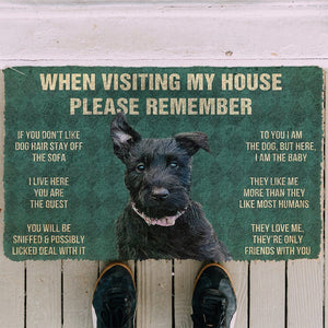 Bugybox 3D Please Remember Scottish Terrier Dogs House Rules Doormat