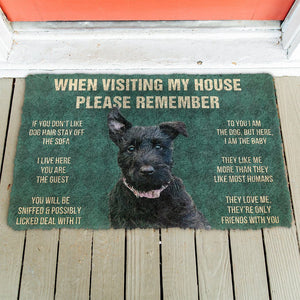 Bugybox 3D Please Remember Scottish Terrier Dogs House Rules Doormat