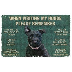 Bugybox 3D Please Remember Scottish Terrier Dogs House Rules Doormat