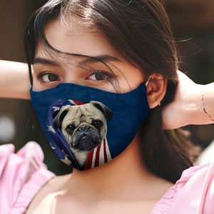 Pug In American Flag EZ01 Face Mask