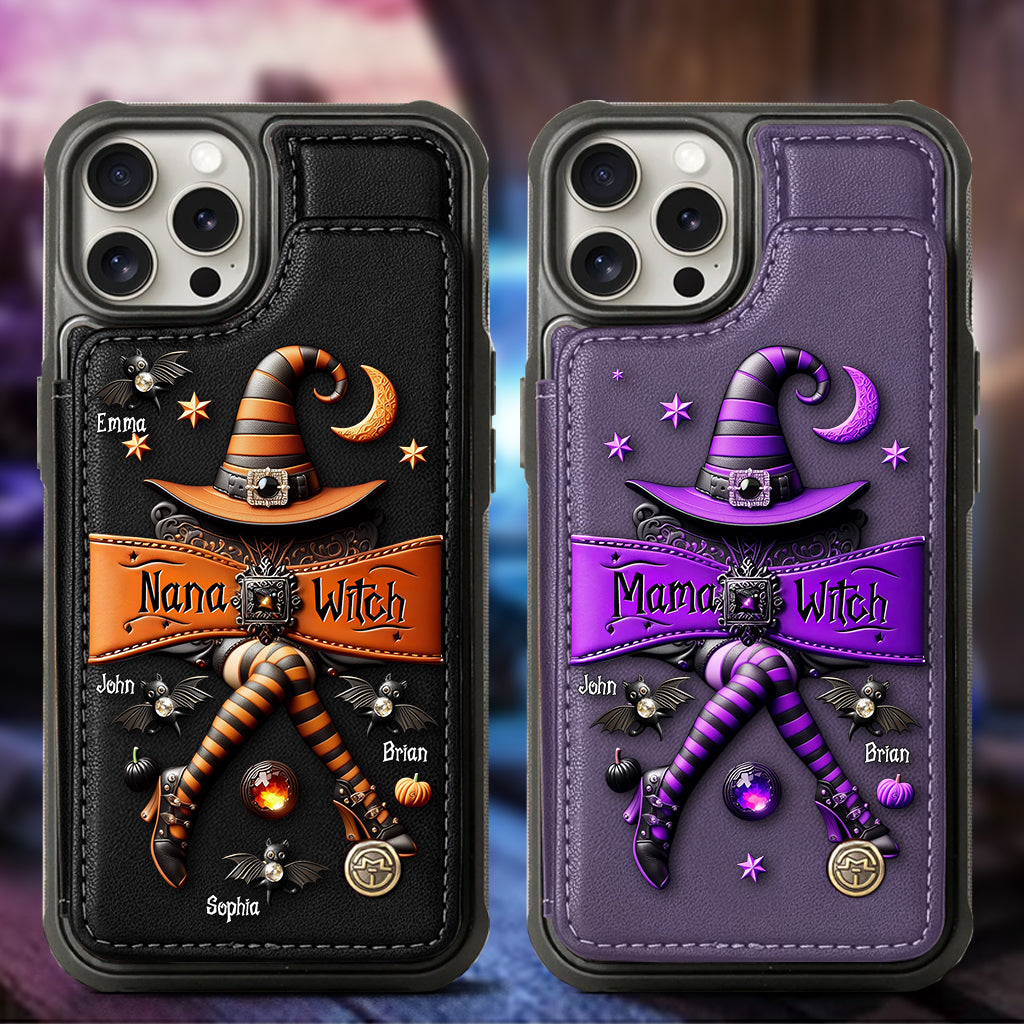 Halloween Gift For Grandma, Mama Witch - Personalized Mother Wallet Phone Case