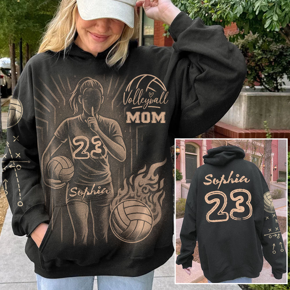 Bleach Style Volleyball Hoodie - Personalized Hoodie For Volleyball Mom