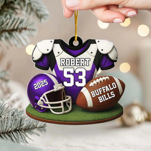 American Football Player Uniform - Personalized Acrylic Ornament, Gift For Football Player, Football Family Holiday Decor