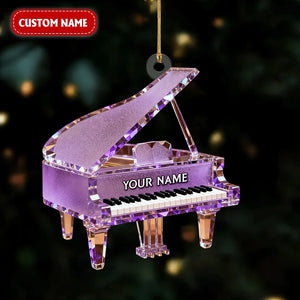 Customized Piano Crystal Effect Acrylic Ornament, Pianist Gift, Piano Christmas Music Theme Decor