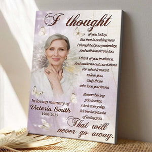 Custom Photo I Thought Of You Today - Personalized Customized Canvas