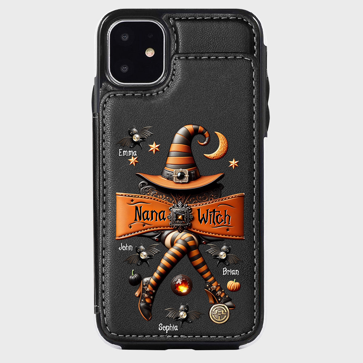 Halloween Gift For Grandma, Mama Witch - Personalized Mother Wallet Phone Case