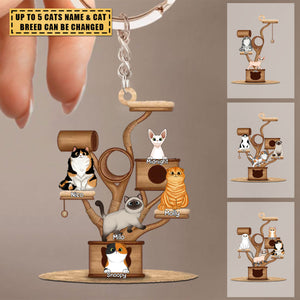 Personalized Cat Tower Acrylic Keychain