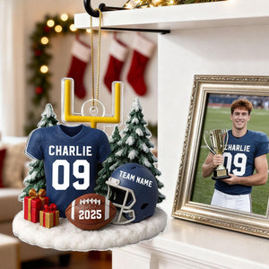 Proud American Football Player Uniform - Personalized Acrylic Ornament - Gift For Football Lovers, Football Team