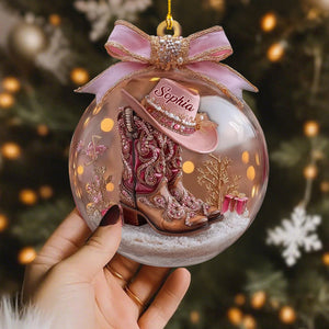 Cowgirl Boots Ornament - Personalized Gift For Cowgirl