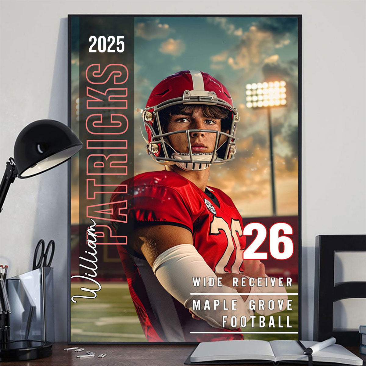 Any Sport, Name, Postion, Number, Team - Personalized Football Canvas And Poster