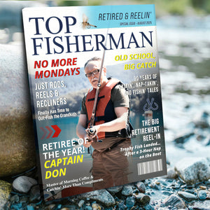 Custom Retirement Fishing Magazine Cover, Fishing Gifts for Retired Men, Fishing Dad Gift, Grandpa Gift, Personalized Fisherman Gift