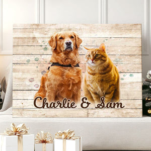 Personalized Pet Portrait Wall Art Poster, Multiple Pet Portrait