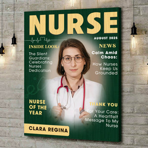 Personalized Nurse Magazine Cover Canvas, Nurse Appreciation Gifts, Nurses Week Gifts, RN Retirement Gifts