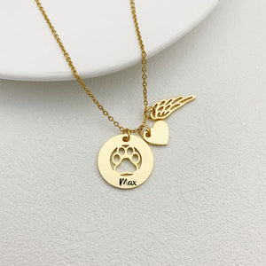 Personalized Rainbow Bridge Loss of Dog Cat Memorial Necklace