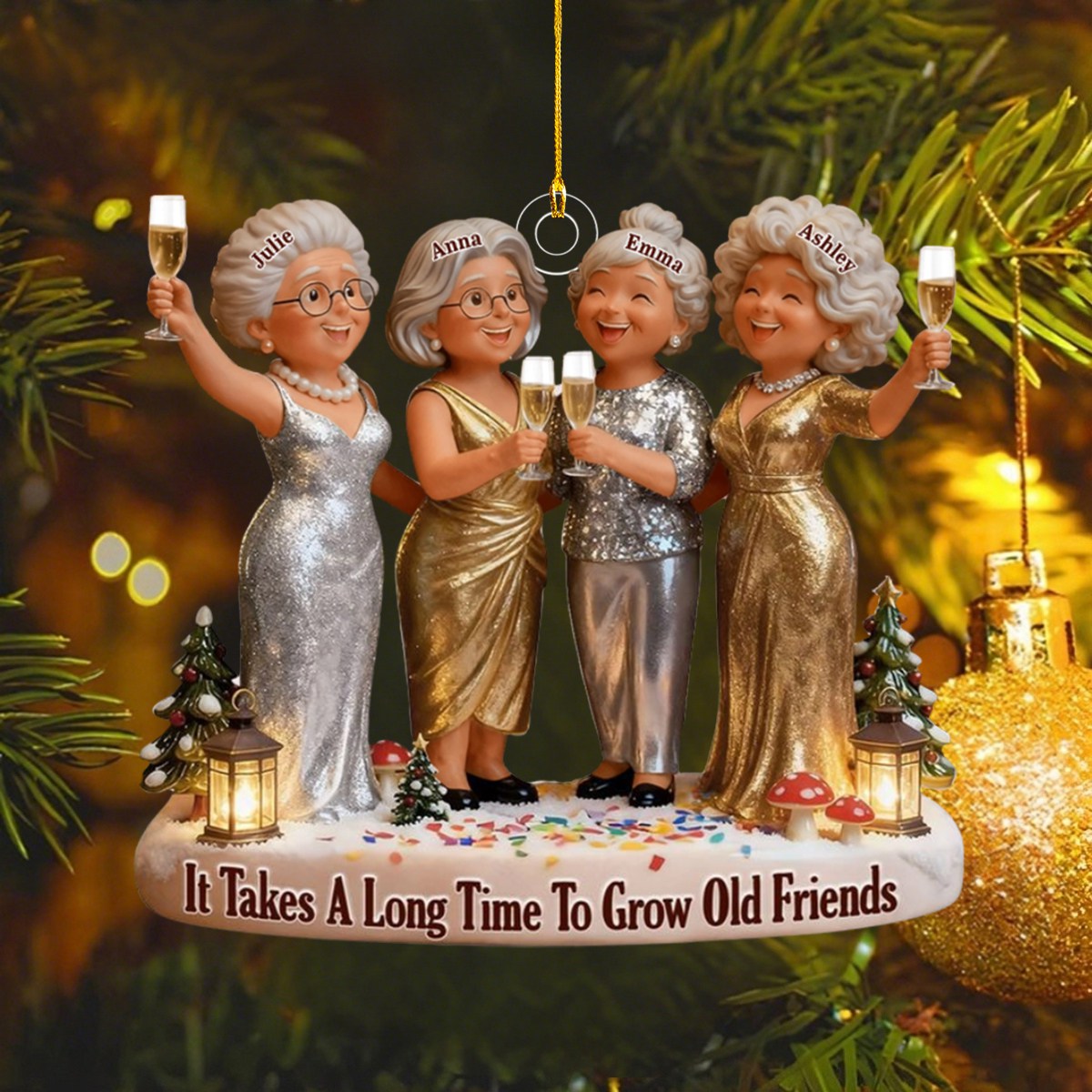 It Takes A Long Time To Grow Old Friends - Personalized Acrylic Ornament