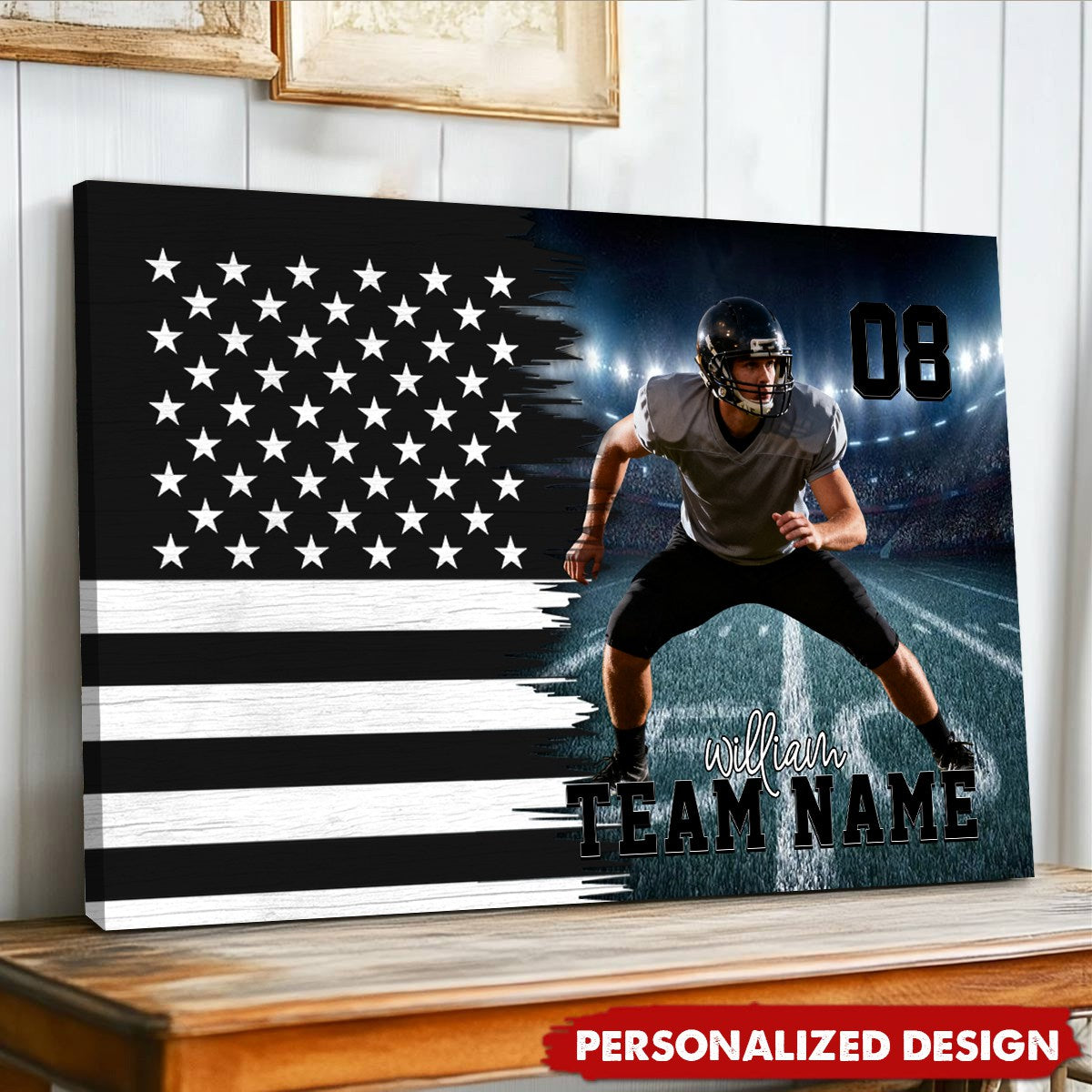 Personalize Custom Poster Canvas American Football Game Day Gift For Sport Family
