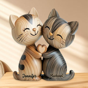 Personalized Cute Cat Couple  Custom Shaped Acrylic Plaque