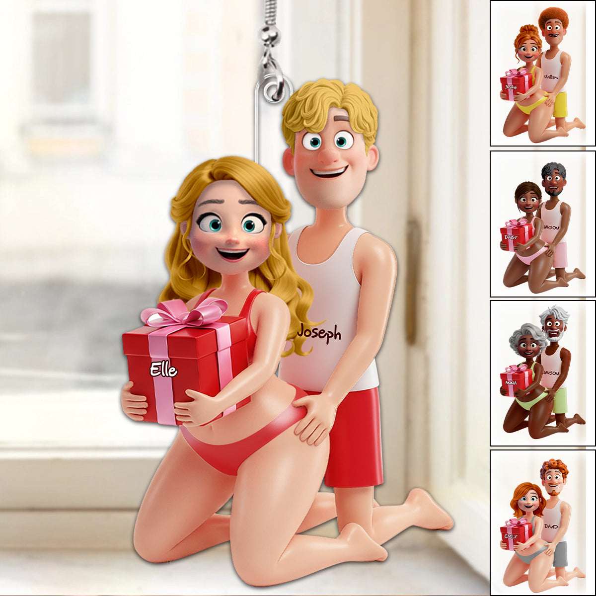 Personalized Playful Couple Acrylic Ornament Gifts For Couples