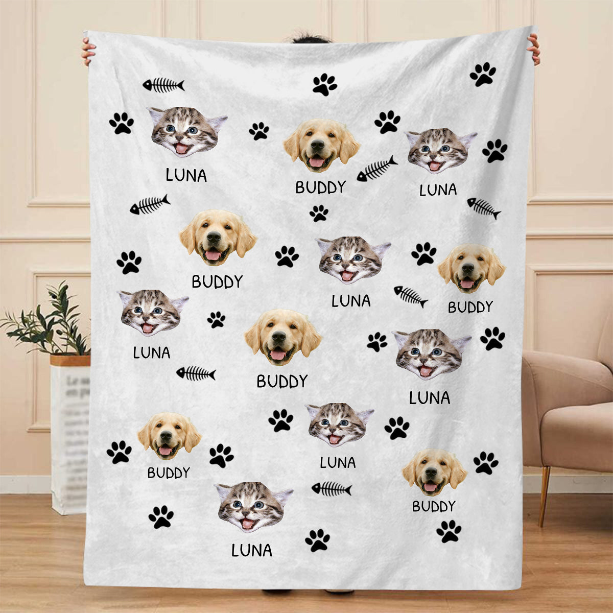 Upload Your Photo Blanket For Dog, Cat Lovers - Personalized Photo Pet